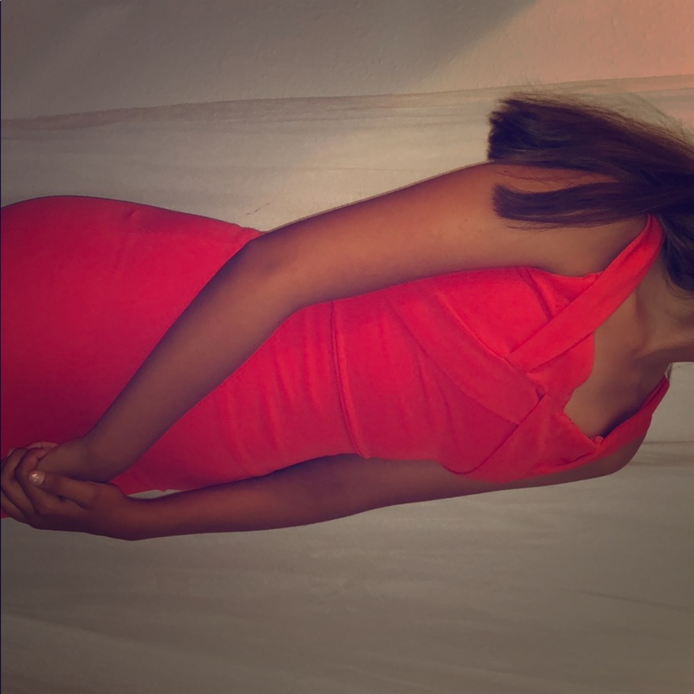 Long orange reddish dress